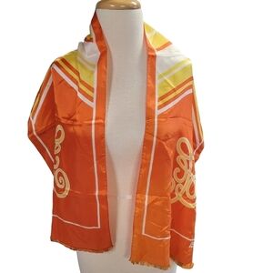 Vintage Orange and yellow Paoli silk scarf